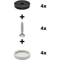WAGNER design yourself Klick-Gleiter QuickClick® Stuhlgleiter, Kunststoffgleiter, Möbelgleiter I 4er-Set zum Anschrauben I 4x Basis + Schraube + Gleiteinsatz austauschbar - Kunststoff HYPER - Durchmesser Ø 17, 20, 25, 30, 40, 50 mm - Made in DE