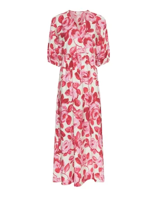 msch copenhagen - MSCHEdrina 2 4 Dress AOP red rose flower - Gr. - XS/S