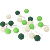 Guru-Shop LED-Lichterkette Stoff Ball Batterielichterkette 3xAA 20`er LED..