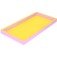 Giftcompany Dekotablett Neo Tablett rechteckig gelb/rosa 30cm