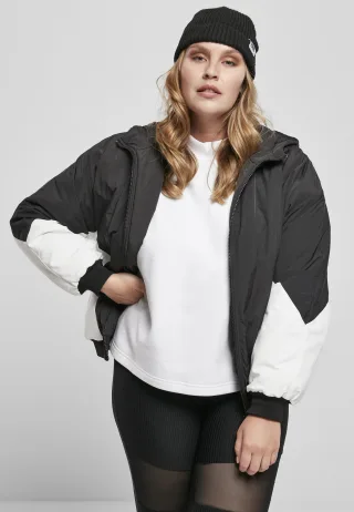 URBAN CLASSICS Allwetterjacke "Urban Classics Frauen Ladies Padded 2-Tone Batwing Jacket" 1 Stk. tlg. mit Kapuze
