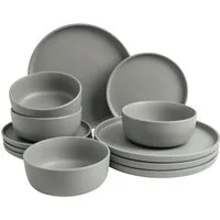 LeGer Home by Lena Gercke Tafelservice Geschirr-Set, Service Belli (12-tlg), 4 Personen, Steingut, Teller Set, runde Form, Scandi Style, 12 Teile, für 4 Personen