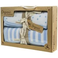 Babydecke Juna, (75x74cm), 2 Babydecken im blauen Wendedesign, Puckdaddy GmbH