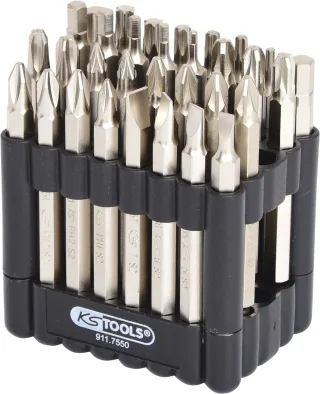 KS Tools 1/4" Bit-Satz, 75mm, 32-tlg - 911.7550