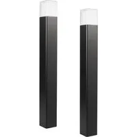 smartwares LED Pollerleuchte 2er Set aus Aluminium Schwarz, Höhe 80cm, LED fest integriert, Warmweiß, moderne Wegbeleuchtung Garten-beleuchtung Außen-lampe mit Strom