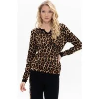 Passioni Strickpullover mit Animalprint