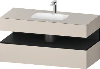Duravit Qatego Einbauwaschtisch mit Konsolenwaschtischunterbau Taupe Matt 1200x550x600 mm - QA478701 QA4787016910010