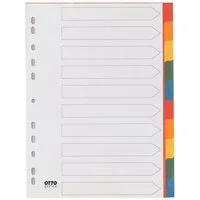 Otto Office Aktenordner, Register 10-tlg., blanko farbig, DIN A4, Kunststoff