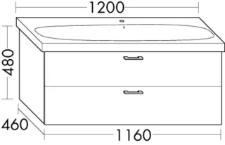 Burgbad Waschtischunterschrank Sys30 PG4 Sana 480x1160x460 Dunkelgrau Ultramatt, WVZA116F5771 WVZA116F5771