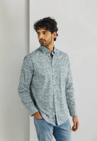 State of Art - Shirt LS Print Popli white - Gr. - XXXL