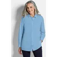GOLDNER Hemdbluse Baumwollbluse mit Hemdkragen Blusenshirt mit Hemdkragen, Knopfleiste und Langarm