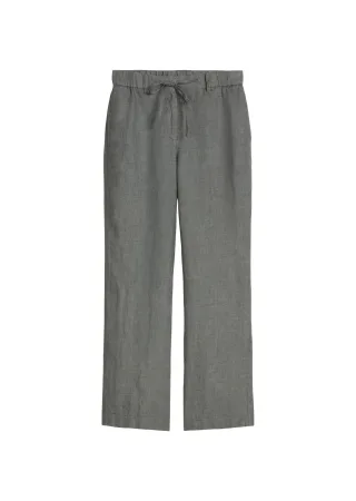 Marc OPolo Casual - Leinenhose straight Slate Grey Melange - Gr. - 36