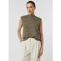 comma Blusentop Bluse Chiffon-Bluse mit subtilem Schulterpolster