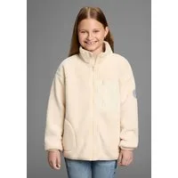 KangaROOS Sweatjacke Fleecejacke, Kuschel-Jacke mit reflektierendem Badge Weicher Teddyplüsch