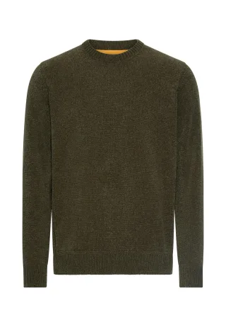 camel active - Pullover mit seitlichem Strick-Einsatz dark olive - Gr. - L