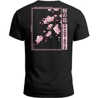 Neverless Print-Shirt Backprint TShirt Herren Japan Asien Kirschblüte Sakura Schriftzeichen mit Print
