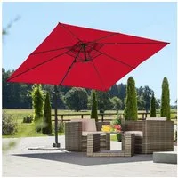 Schneider Schirme Ampelschirm Rhodos Junior, LxB: 270x270 cm, rot, quadratisch, ohne Wegeplatten