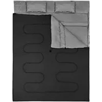 COSTWAY Doppelschlafsack 220x150cm, 2 Personen+Kissen, 3 Jahreszeiten, 0°C