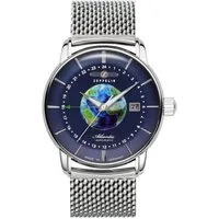 ZEPPELIN Automatikuhr Atlantic Automatic GMT 8468M-3, Armbanduhr, Herrenuhr, Made in Germany, Mechanische Uhr, Edelstahlband