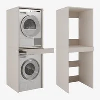 Platan Room Waschmaschinenumbauschrank Waschmaschinenschrank für Waschmaschine & Wäschetrockner Waschmaschine Trockner Schrank mit Ausziehbrett Überbauschrank