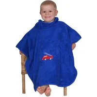 Wörner Badeponcho Feuerwehr royalblau, Frottier, Kapuze, maschinenwaschbar, trocknergeeignet
