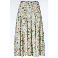 Himalaya Clothing Midirock Rock Damen mit floralem Print - Blumen Rock aus atmungsaktiver Viskose Weicher Damen Midirock mit elastischem Taillenbund