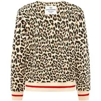 Zwillingsherz Sweatshirt "Leo Love" Mini Me, Rundhals, elastische Bündchen, Leo-Allover, Herzpatch
