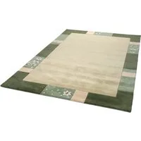 THEKO Wollteppich Royal Ganges, rechteckig, Höhe: 13 mm, 95% Wolle, mit Bordüre, ideal im Wohnzimmer & Schlafzimmer