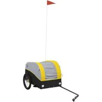 vidaXL Fahrradlastenanhänger Fahrradanhänger Schwarz und Gelb 30 kg Eisen
