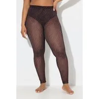 Ulla Popken Feinstrumpfhose Strumpf-Leggings Mesh Animal-Muster