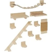QLS Katzen-Kletterwand, Wandliege Katzenliege Katzenbett Katzenregal und andere Elemente