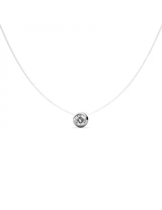 Mond-Halskette - Silber und Kristall