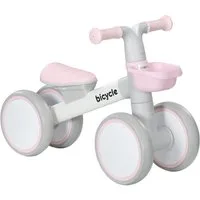 AIYAPLAY Laufrad mit Korb, Verstellbarer Sitz, Geräuschlose Reifen 6.9 Zoll, Einstellbarer Lenkerwinkel, rosa