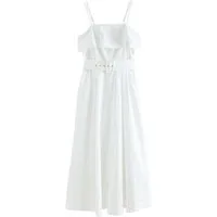 Next Maxikleid Festliches Maxikleid mit Umschlag und Gürtel (1-tlg)