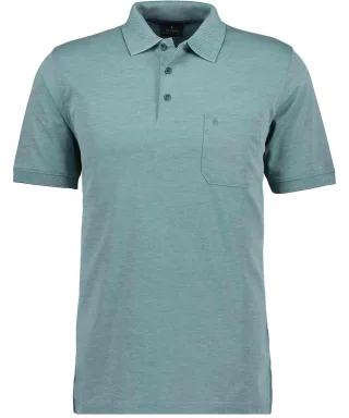RAGMAN - Softknit-Polo mit Brusttasche, kurzarm salbei - Gr. - 3XL