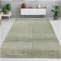 Carpetia Designteppich Kurzflor Teppich mit 3D-Effekt, rechteckig, Höhe: 14 mm, weich, pflegeleicht und für Fußbodenheizung geeignet