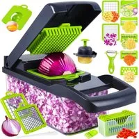 Mutig Gemüseschneider 16 In 1 Gemüseschneider,Gemüse Schneider, Mandoline Gemüsehobel, Gemüsehobel Dicer für Hobeln von Obst Gemüse, Karotte, Gurken, Zwiebel