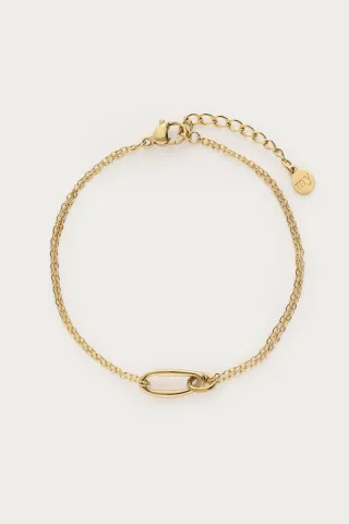 My Jewellery - Minimalistisches Doppelarmband mit ovalen Gliedern gold - Gr. - OS