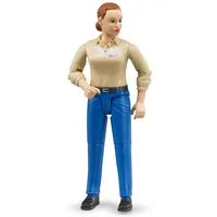 Bruder® Spielfigur bruder bworld Figur Frau heller Hauttyp Hose blau 1:16