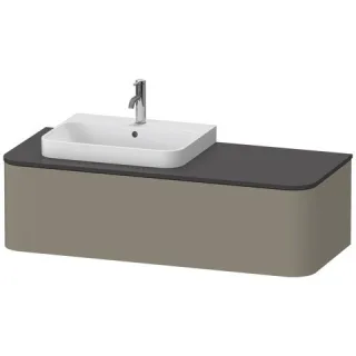 Duravit Happy D.2 Plus Konsolenwaschtischunterbau wandhängend Stein Grau Seidenmatt 1300x550x354 mm  HP4942L92920010