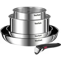 Tefal Topf-Set Ingenio Emotion, Edelstahl (Set, 5-tlg), abnehmbarer Griff, Antihaftversiegelung, Thermo-Signal, Induktion