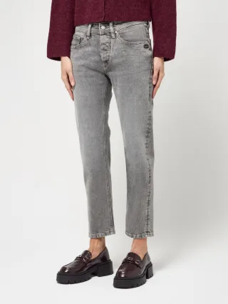 GANG Damen Jeans 94NICA CROPPED - boyfriend fit Jeans pepper grey