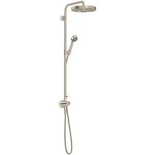 hansgrohe AXOR One Duschsystem mit Thermostat und Duschkopf 280 48797820 Unterputz-Fertigmontageset, 1 Strahlart wassersparend , EcoSmart, 8 l/min, brushed nickel