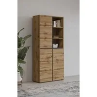 OTTO home Schuhschrank Cross, Höhe 183,5cm, modernes griffloses Schuhregal mit 3 Türen Hochschrank mit viel Stauraum, Platz für ca. 24 Paar Schuhe