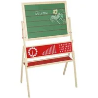 roba® Standtafel Kindertafel drehbar, Holz, natur, Schreibtafel liniert, Maltafel magnetisch