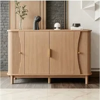 Merax Sideboard mit abgerundeten Kanten, Schrank Buffetschrank Anrichte (1 St), Kommode mit 2 Schiebetüren & Stauraum, 140x40x88cm
