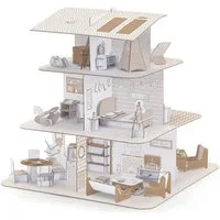 DJECO Puppenhaus Malen und Stecken eigenes Puppenhaus bauen DJ08005