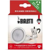 BIALETTI Kaffeekanne Bialetti Ersatzdichtungen 3 Dichtungen + 1 Filter 3/4 Tassen Rot
