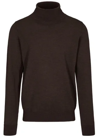COMMANDER Finest Clothing - Rollkragen Pullover, uni chocolate mel. - Gr. - XXL