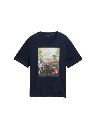 Tom Tailor - Plus Size - T-Shirt mit Fotoprint sky captain blue - Gr. - 4XL